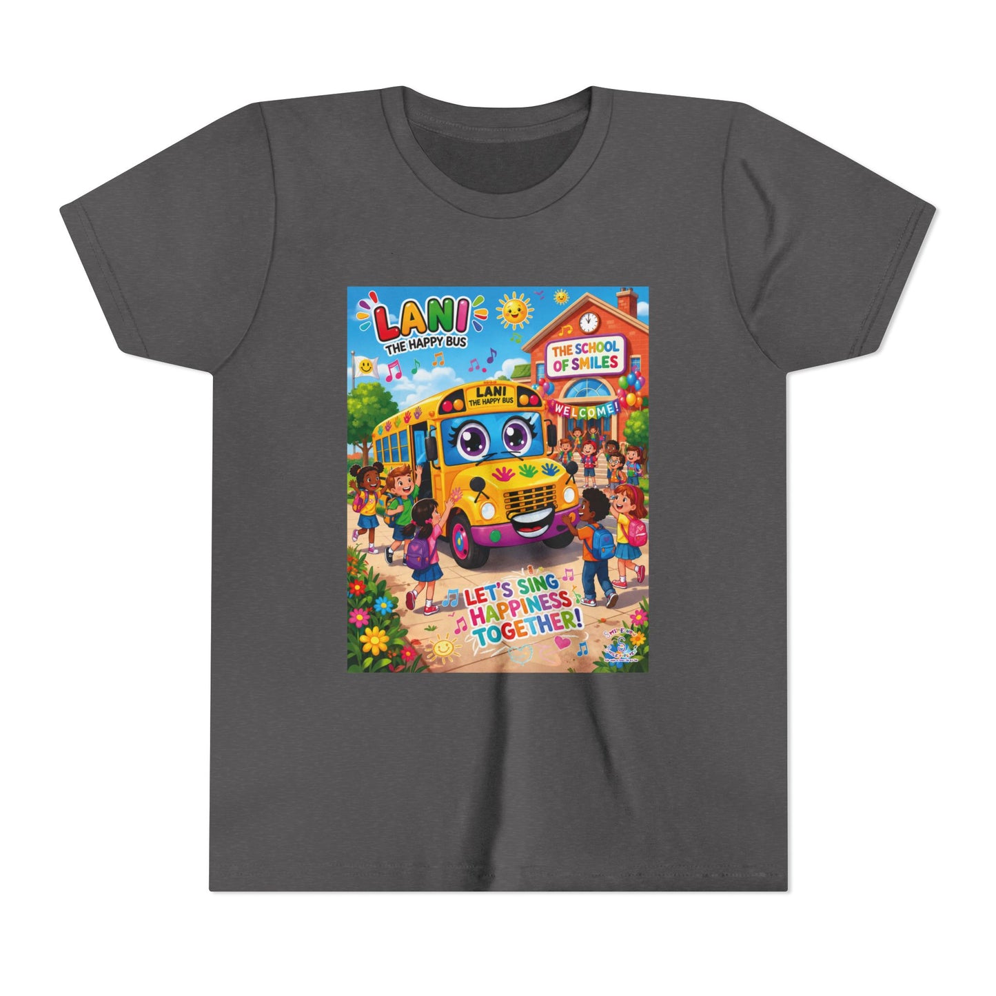 Lani™ Youth Short Sleeve Tee – "Let's Sing Happiness Together!" Graphic