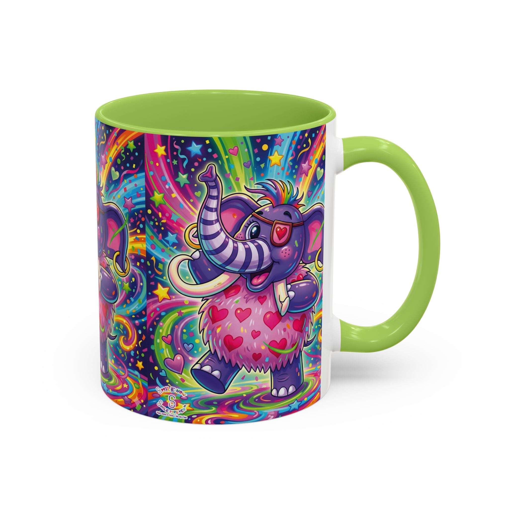 Piklez™ 11oz, 15oz Accent Coffee Mug – "Born to Celebrate!" Graphic | Smile Universe Collection