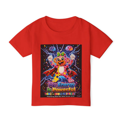 Panz™ Heavy Cotton™ Toddler T-Shirt – "My Energy is Powerful" Graphic Tee | Smile Universe Collection
