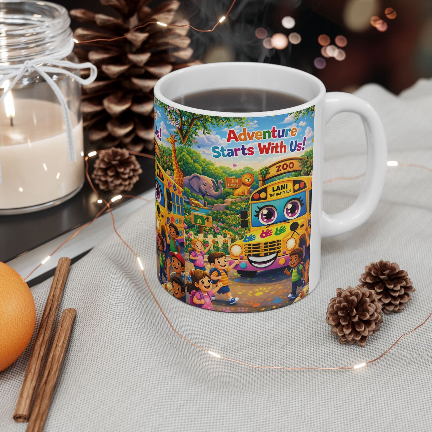 Lani™ Ceramic Mug (11oz & 15oz) – "Adventure Starts With Us!" Graphic