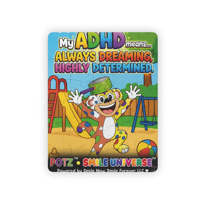 Potz™ Kids' Puzzle 30-Piece – "My ADHD Means Always Dreaming, Highly Determined" Graphic Puzzle | Smile Universe Collection