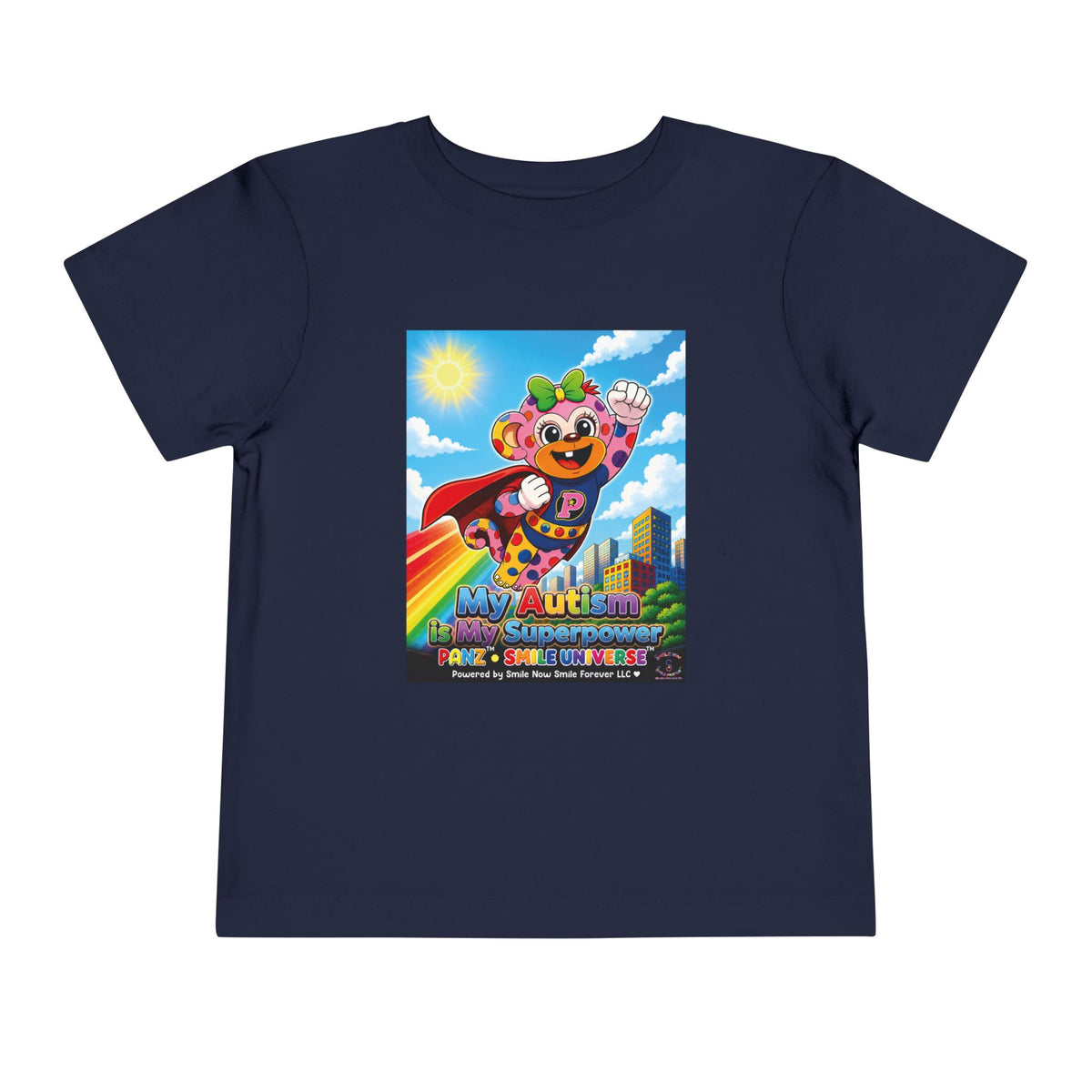 Panz™ Toddler Short Sleeve Tee – "My Autism is My Superpower" Graphic | Smile Universe Collection