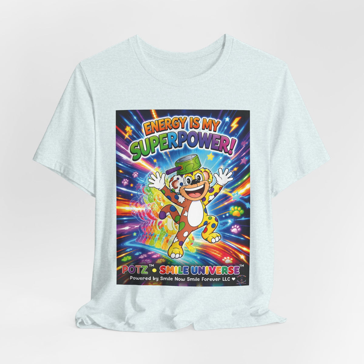 Potz™ Unisex Jersey Short Sleeve Tee – "Energy is My Superpower!" Graphic Tee | Smile Universe Collection