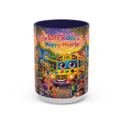 Lani™ Accent Coffee Mug (11oz & 15oz) – "Safe Rides, Happy Hearts" Graphic