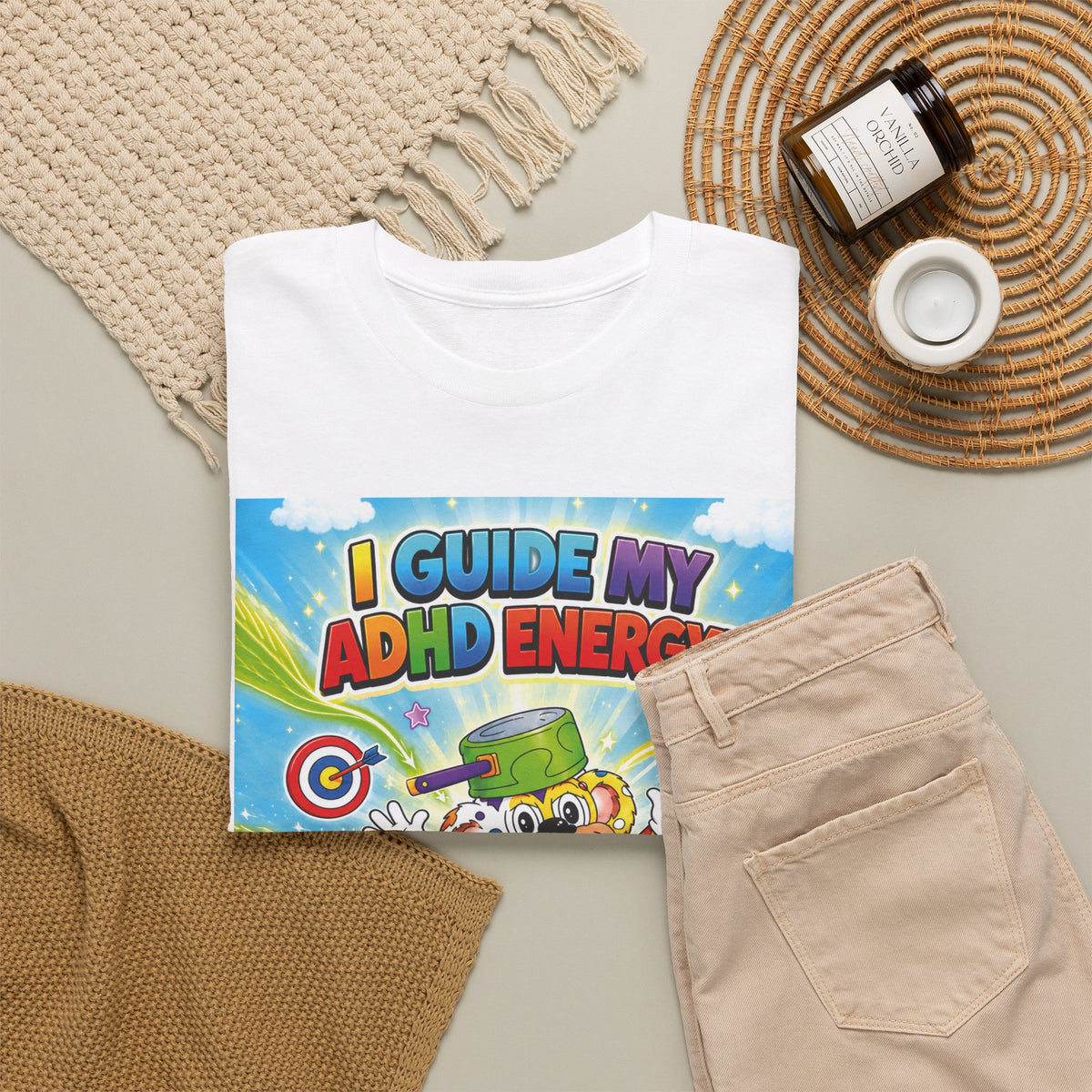 Potz™ Unisex Heavy Cotton™ Tee – "I Guide My ADHD Energy!" Graphic Tee | Smile Universe Collection