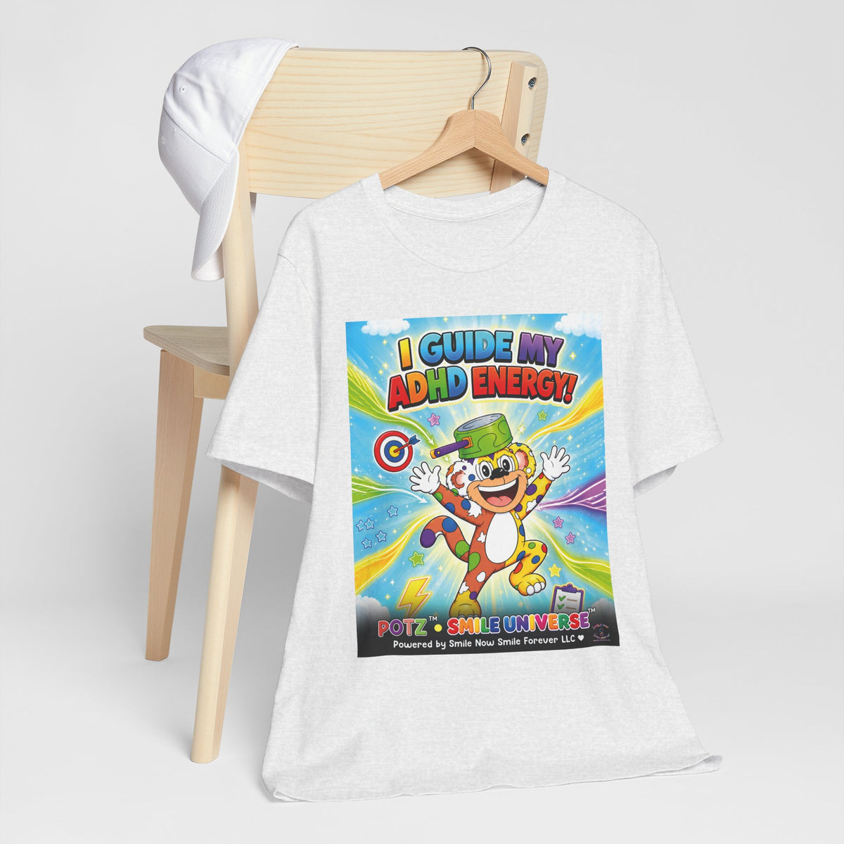 Potz™ Unisex Jersey Short Sleeve Tee – "I Guide My ADHD Energy!" Graphic Tee | Smile Universe Collection