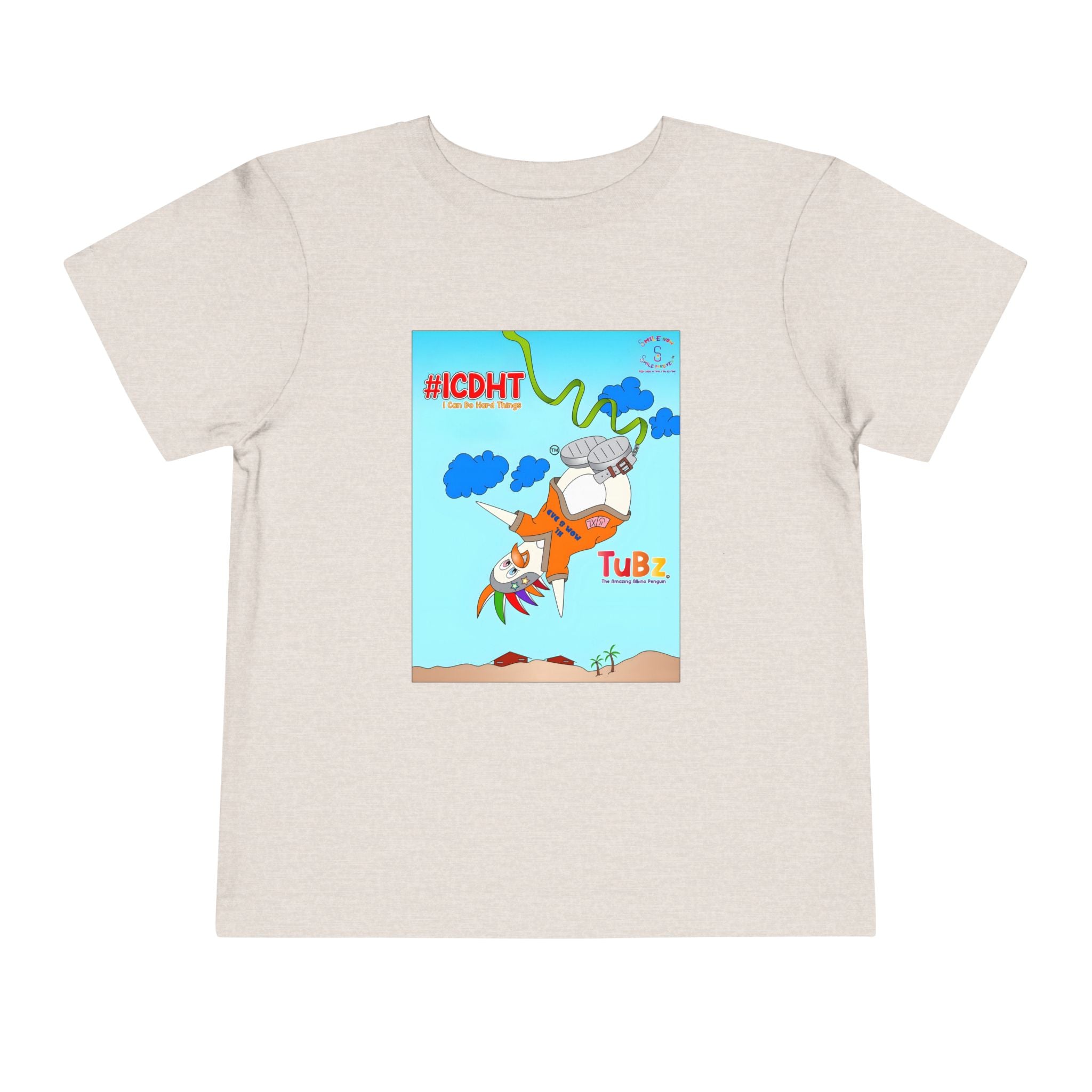 TuBz™ "I Can Do Hard Things" Toddler T-Shirt | Toddler Short Sleeve Tee  - Positive Kids Graphic Tee