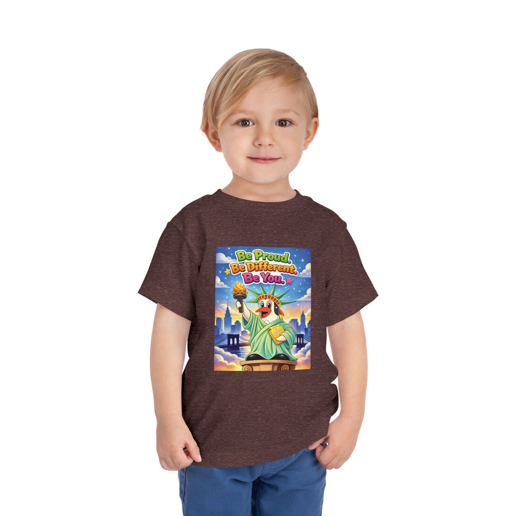 TuBz™ "Be Proud. Be Different. Be You." Toddler T- Shirt - Inspirational Kids Tee