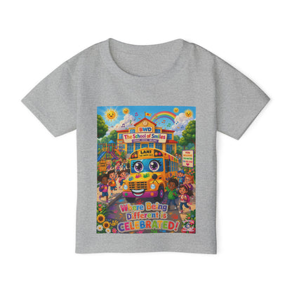 Lani™ Heavy Cotton™ Toddler T-Shirt – "Where Being Different is CELEBRATED!" Graphic Shirt