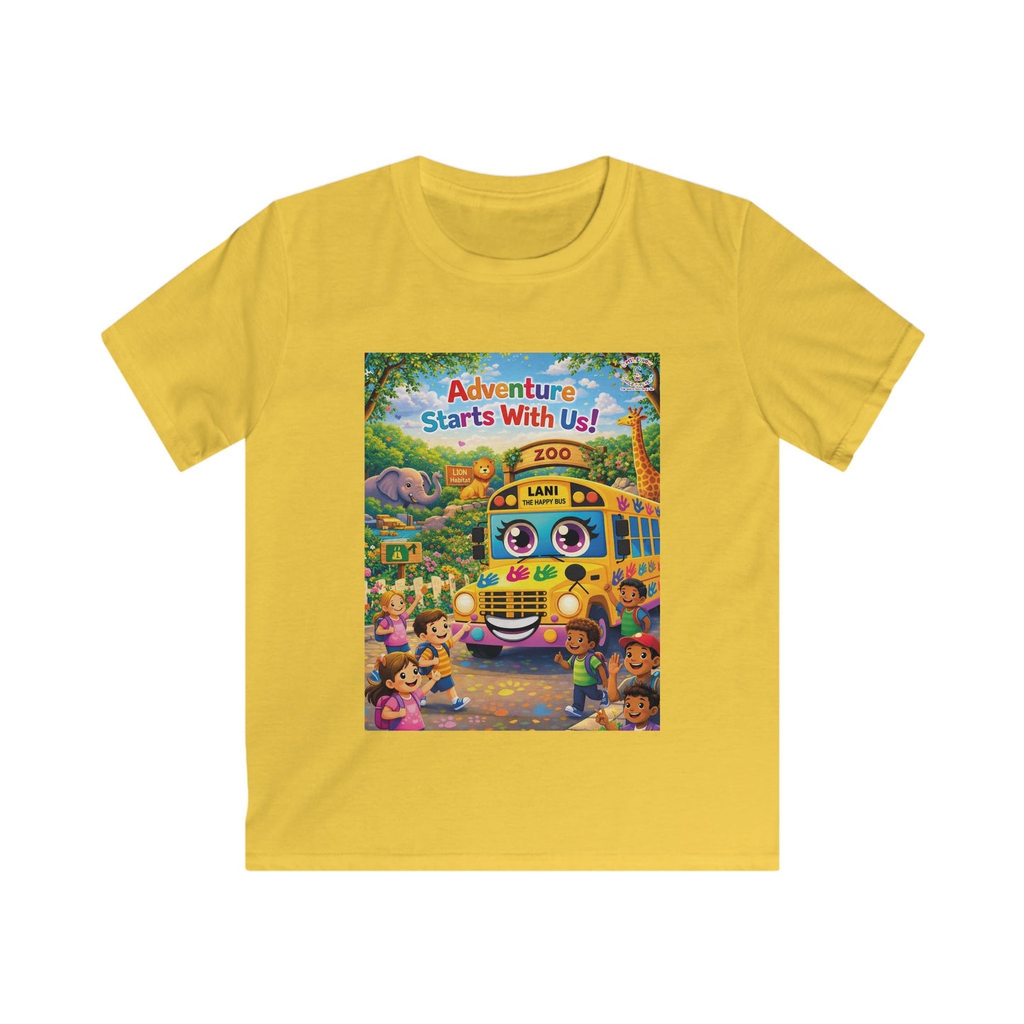 Lani™ Kids Softstyle Tee – "Adventure Starts With Us!" Graphic