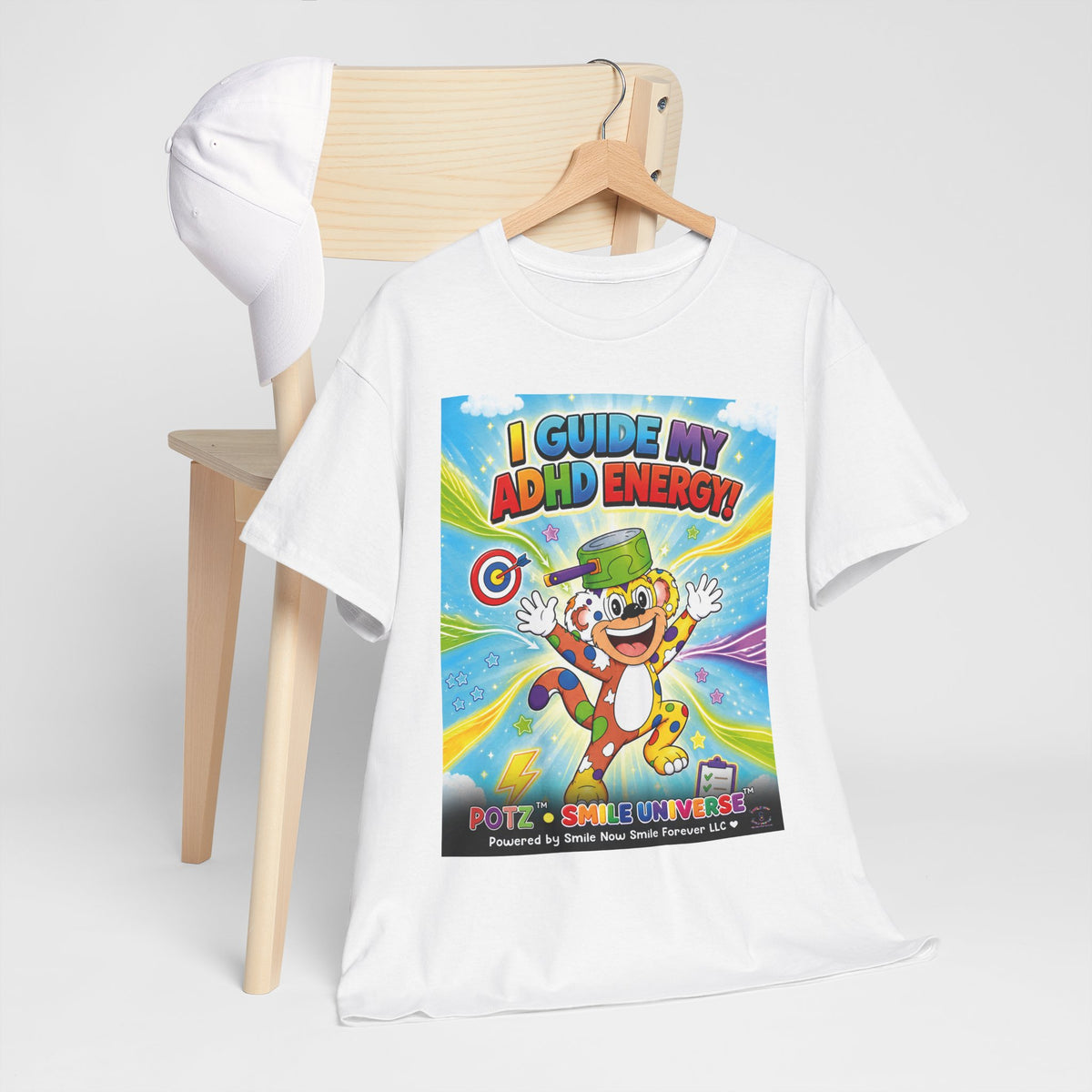 Potz™ Unisex Heavy Cotton™ Tee – "I Guide My ADHD Energy!" Graphic Tee | Smile Universe Collection