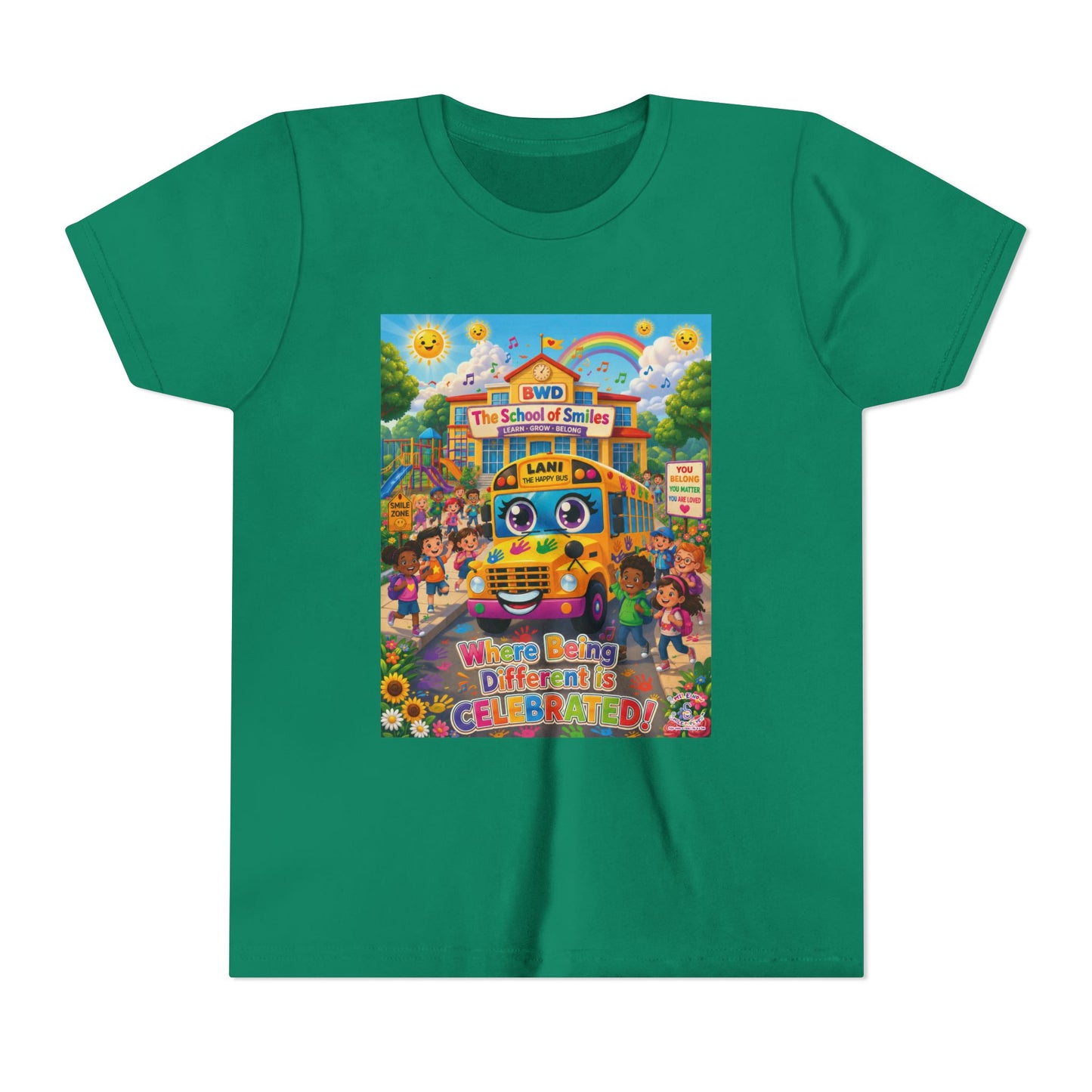 Lani™ Youth Short Sleeve Tee – "Where Being Different is CELEBRATED!" Graphic Shirt