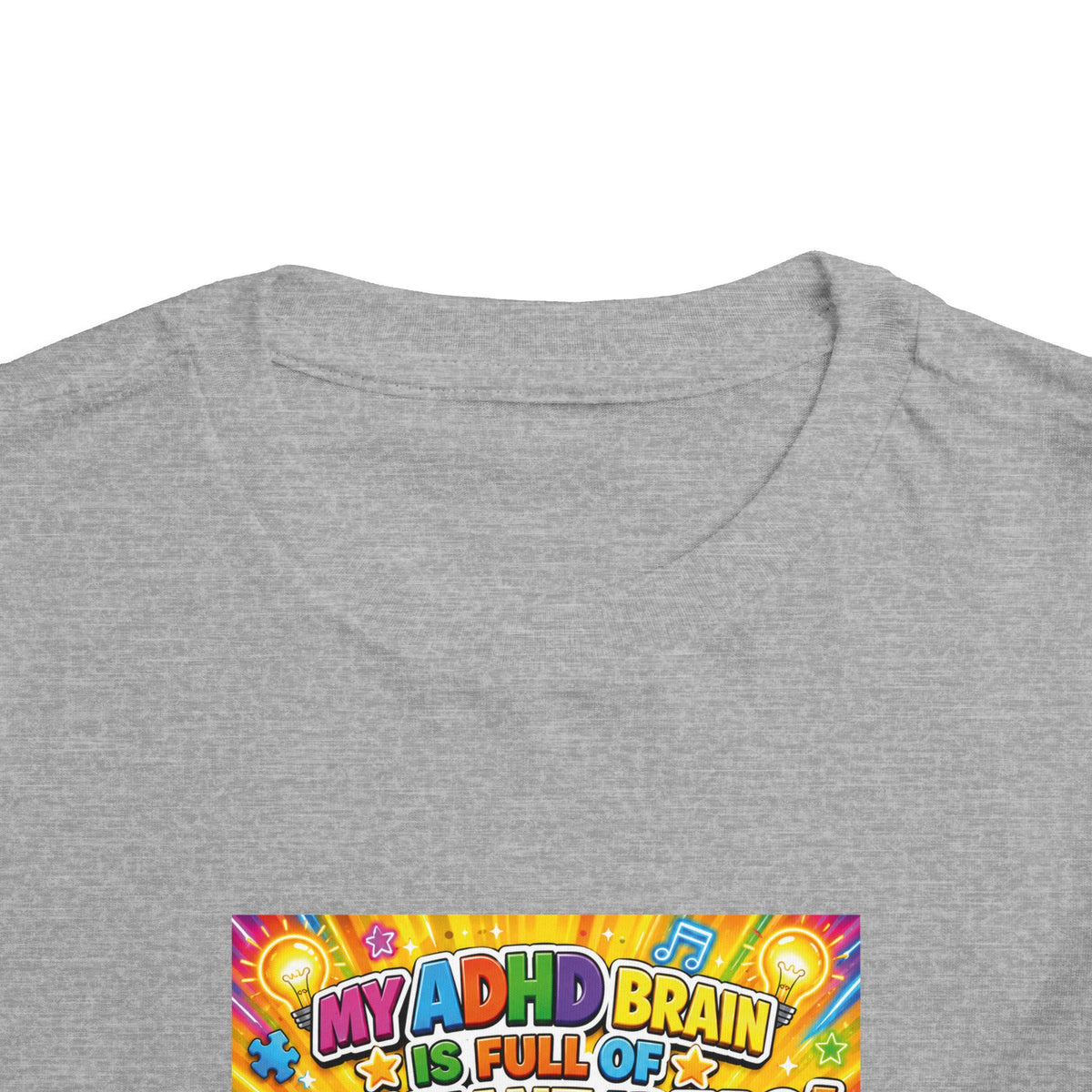Potz™ Toddler Short Sleeve Tee – "My ADHD Brain is Full of Brilliant Ideas!" Graphic Tee | Smile Universe Collection