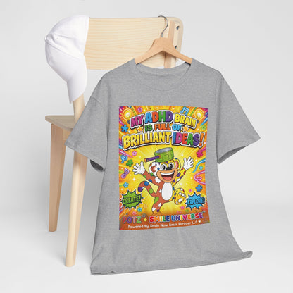Potz™ Unisex Heavy Cotton™ Tee – "My ADHD Brain is Full of Brilliant Ideas!" Graphic Tee | Smile Universe Collection