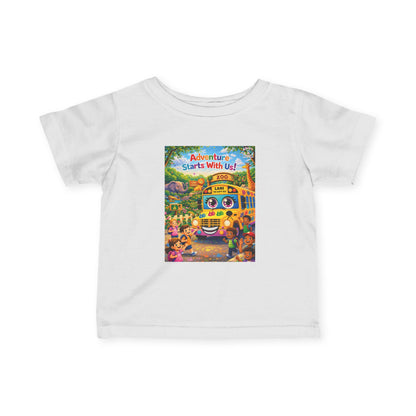Lani™ Infant Fine Jersey Tee – "Adventure Starts With Us!" Graphic