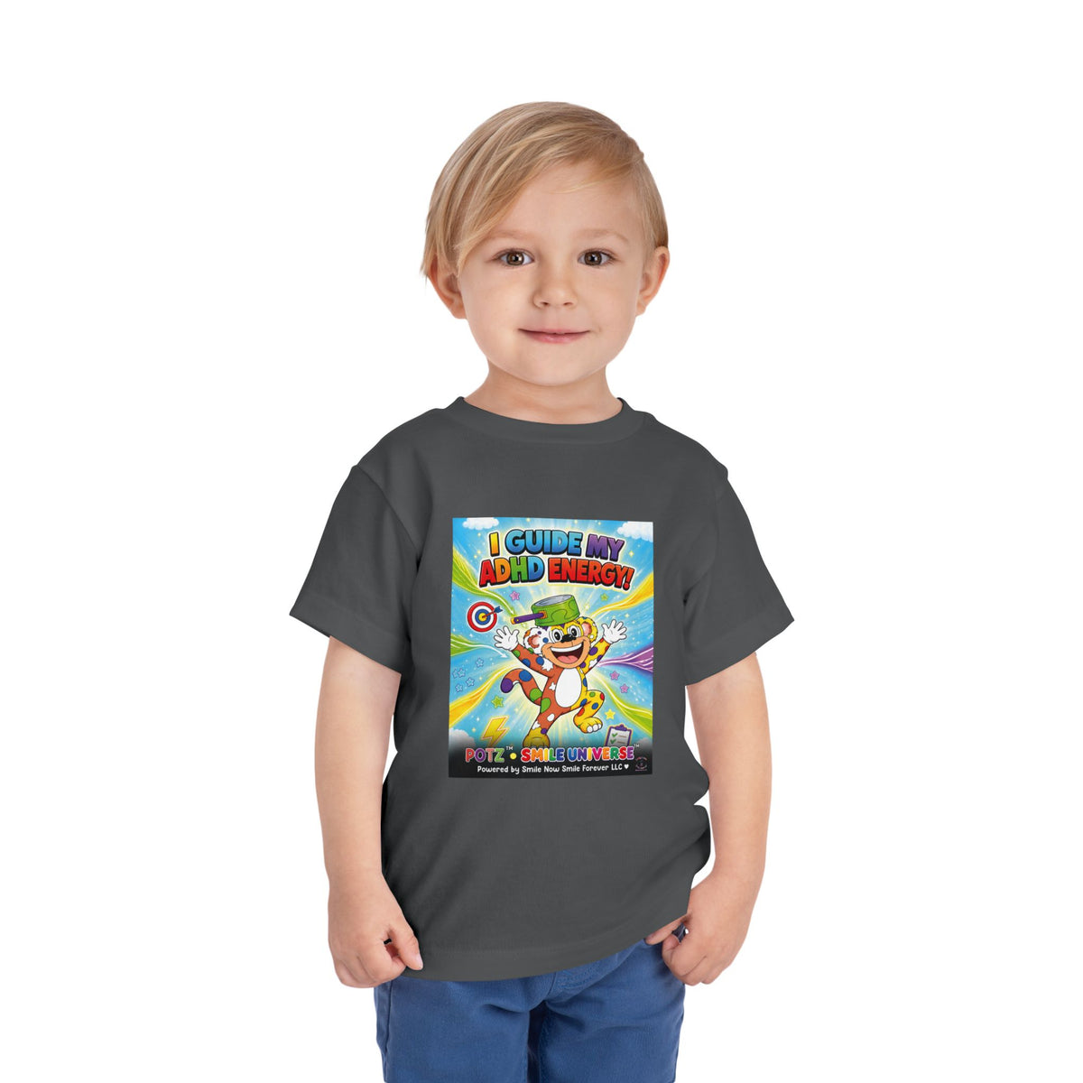 Potz™ Toddler Short Sleeve Tee – "I Guide My ADHD Energy!" Graphic Tee | Smile Universe Collection