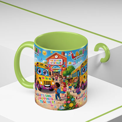 Lani™ Accent Coffee Mug (11oz & 15oz) – "Let's Sing Happiness Together!" Graphic