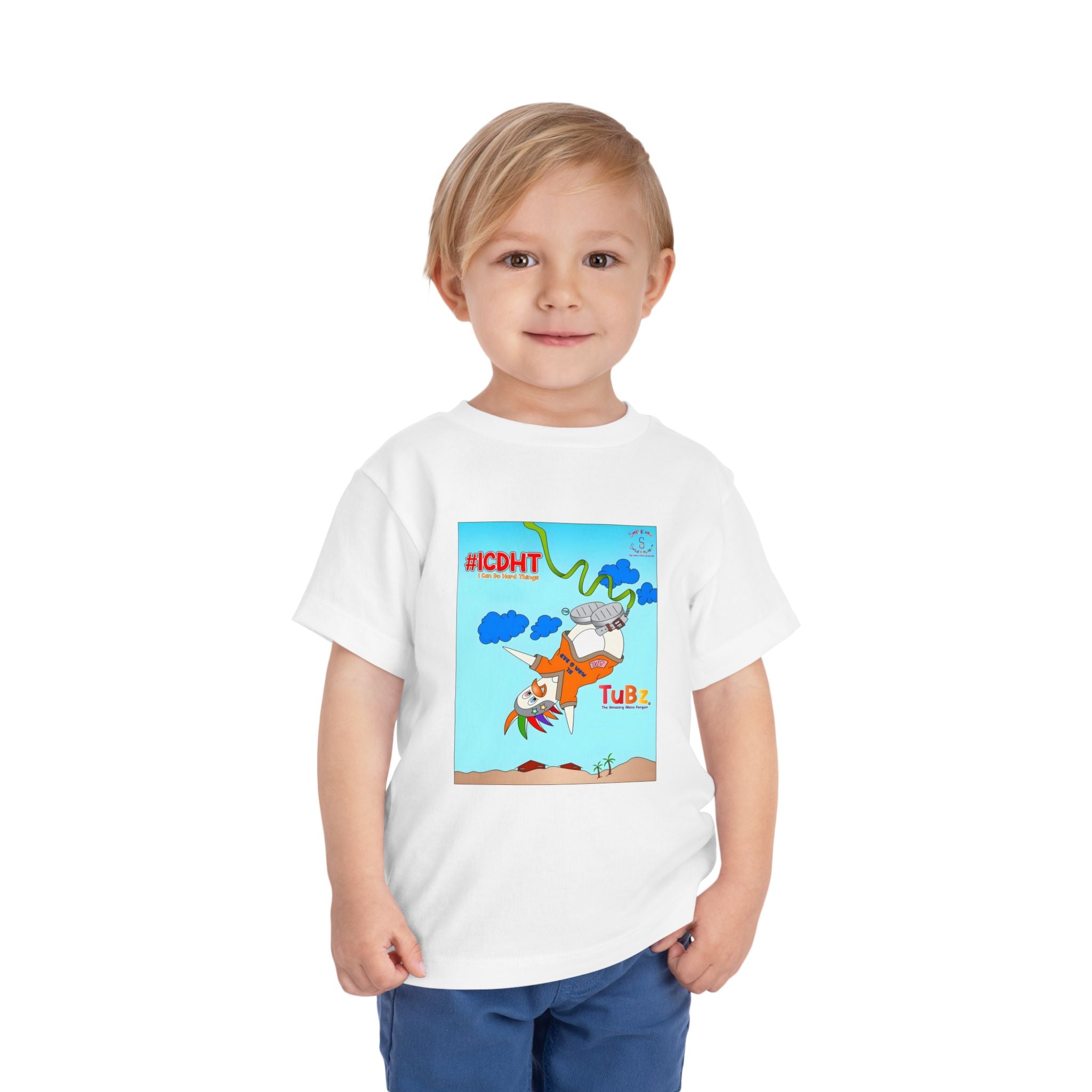 TuBz™ "I Can Do Hard Things" Toddler T-Shirt | Toddler Short Sleeve Tee  - Positive Kids Graphic Tee