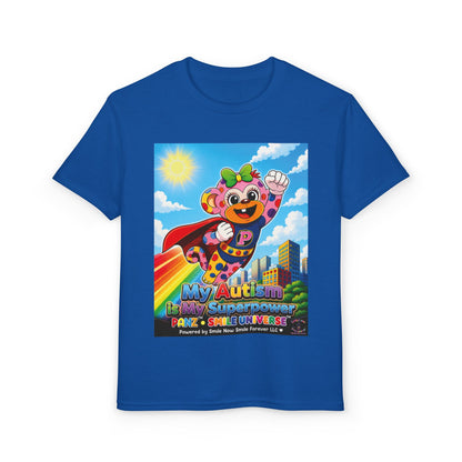 Panz™ Youth DryBlend® T-Shirt – "My Autism is My Superpower" Graphic | Smile Universe Collection
