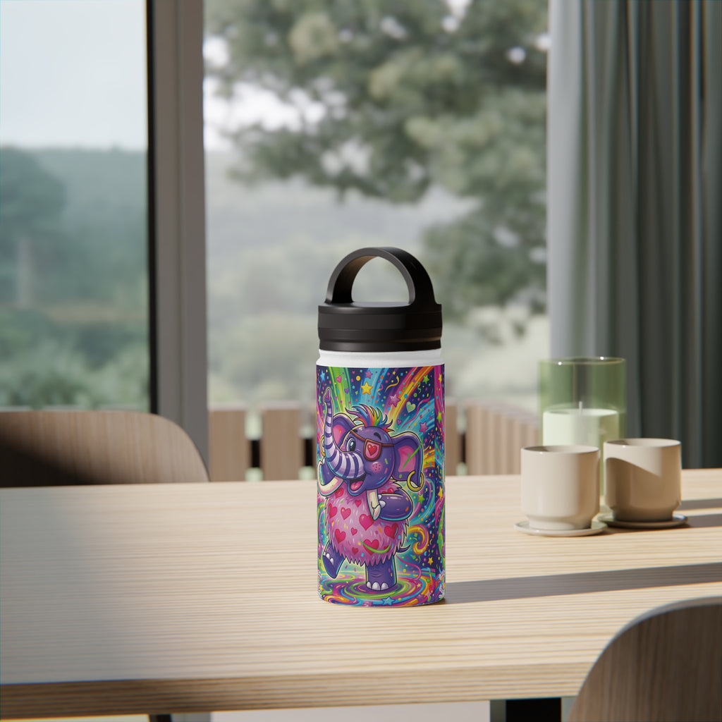 Piklez™ Stainless Steel Water Bottle with Handle Lid – "Born to Celebrate!" Graphic | Smile Universe Collection