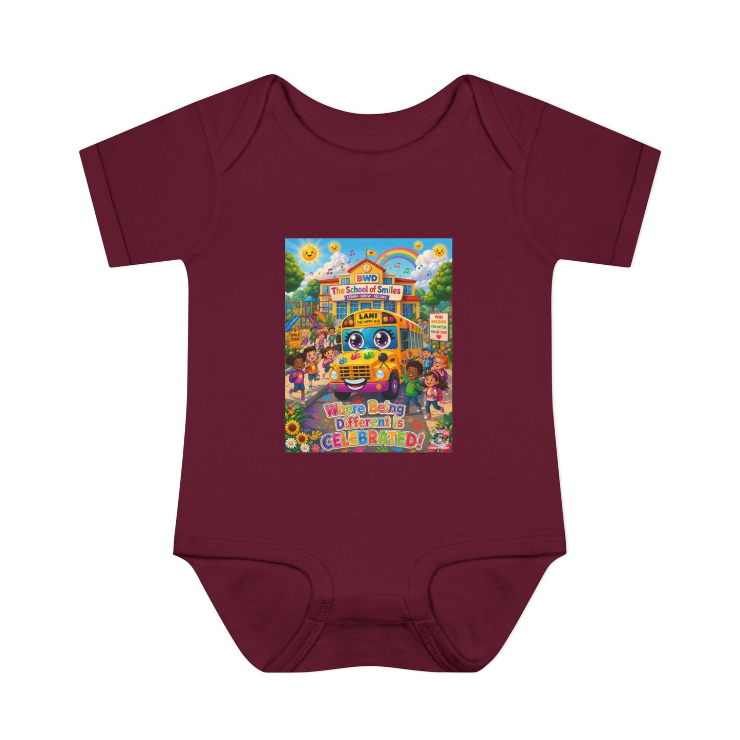 Lani™ Infant Baby Rib Bodysuit – "Where Being Different is CELEBRATED!" Graphic
