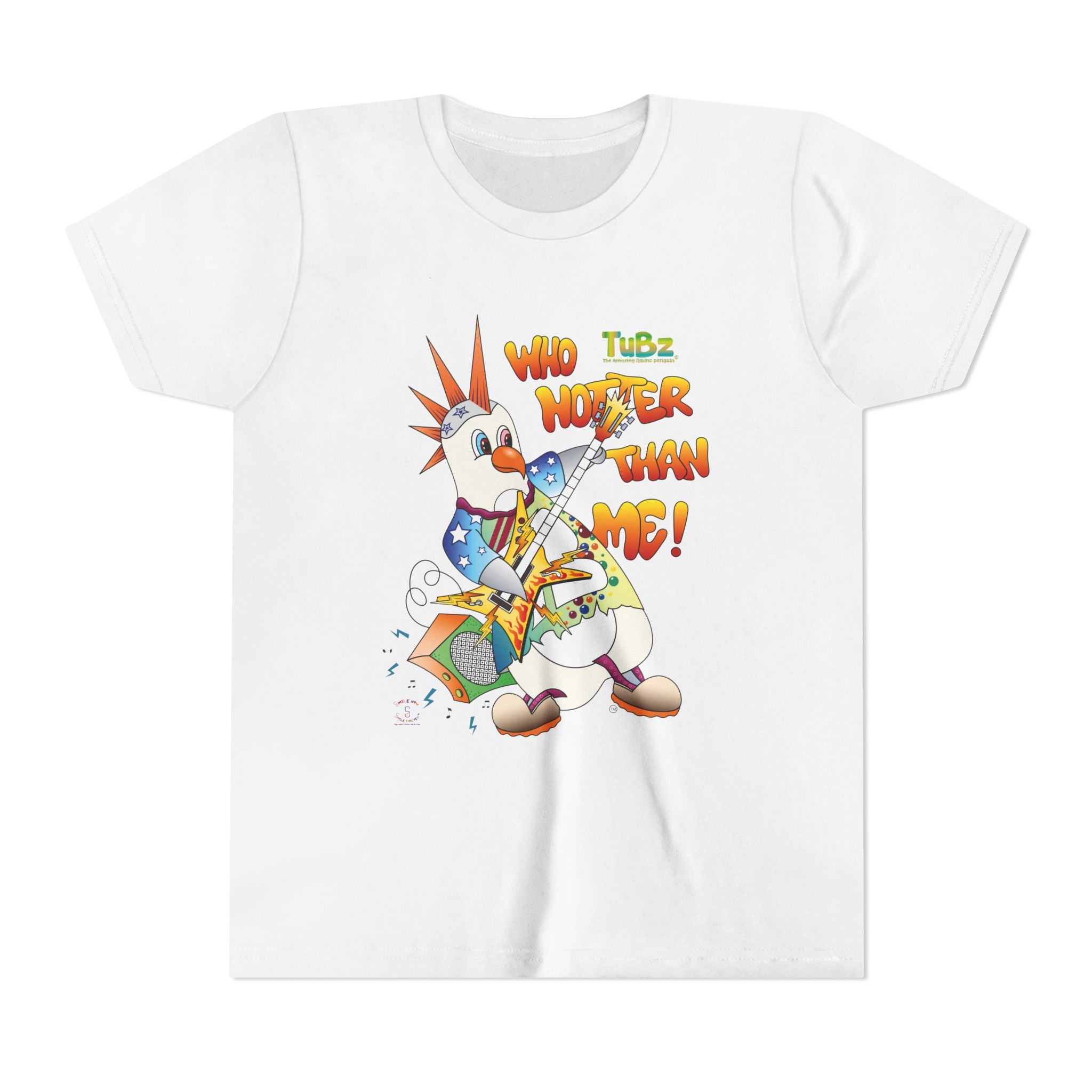TuBz™ Rockstar Kids T-Shirt - "Who Hotter Than Me!" Graphic Tee | Smile Universe TuBz4Kidz Collection