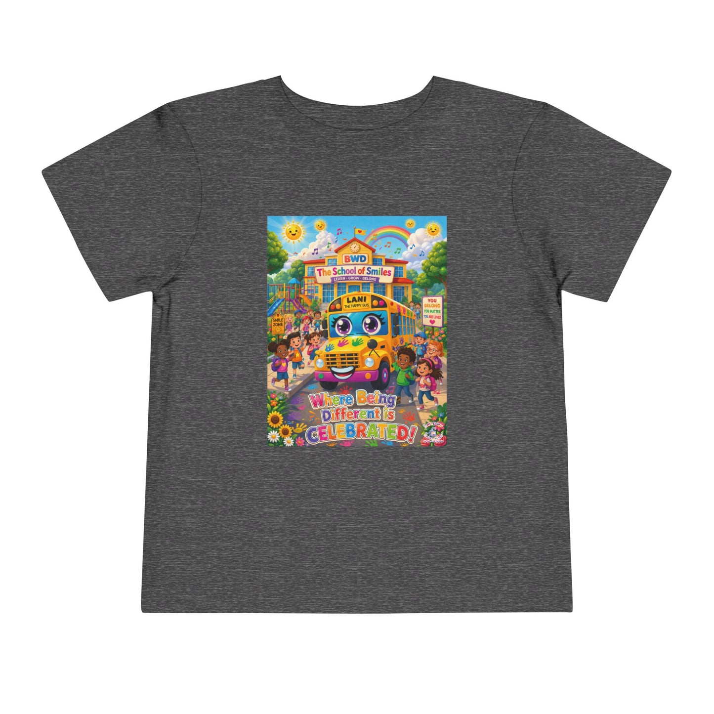 Lani™ Toddler Short Sleeve Tee – "Where Being Different is CELEBRATED!" Graphic Shirt