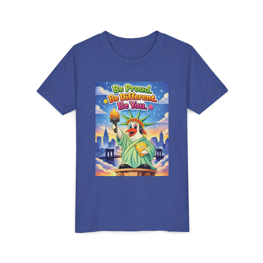 TuBz™M "Be Proud. Be Different. Be You." Kids T-Shirt - Inspirational Graphic Tee