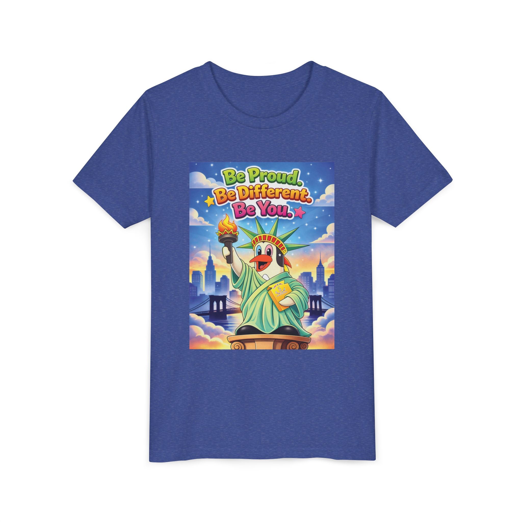 TuBz™M "Be Proud. Be Different. Be You." Kids T-Shirt - Inspirational Graphic Tee