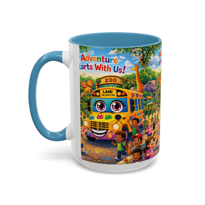 Lani™ Accent Coffee Mug (11oz & 15oz) – "Adventure Starts With Us!" Graphic