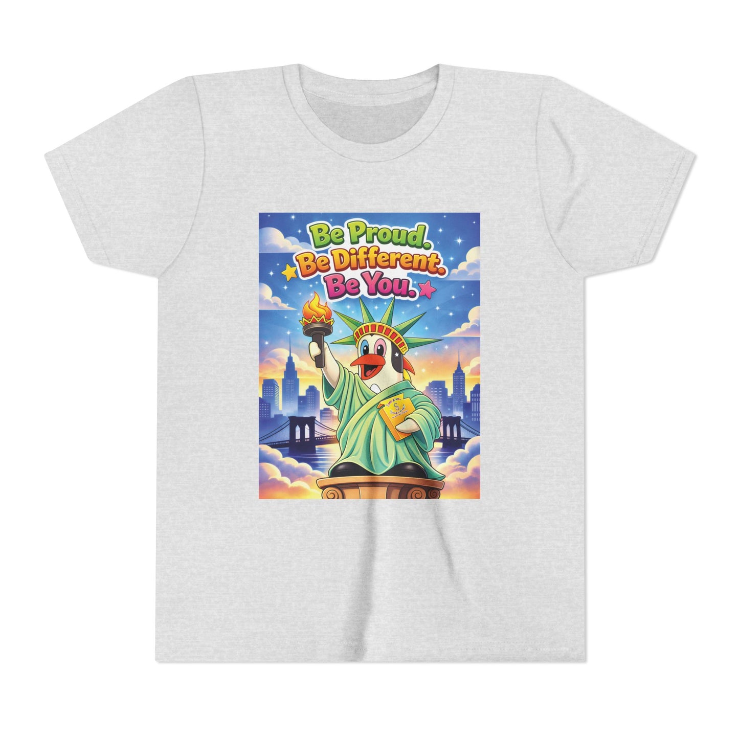 TuBz™M "Be Proud. Be Different. Be You." Kids T-Shirt - Inspirational Graphic Tee
