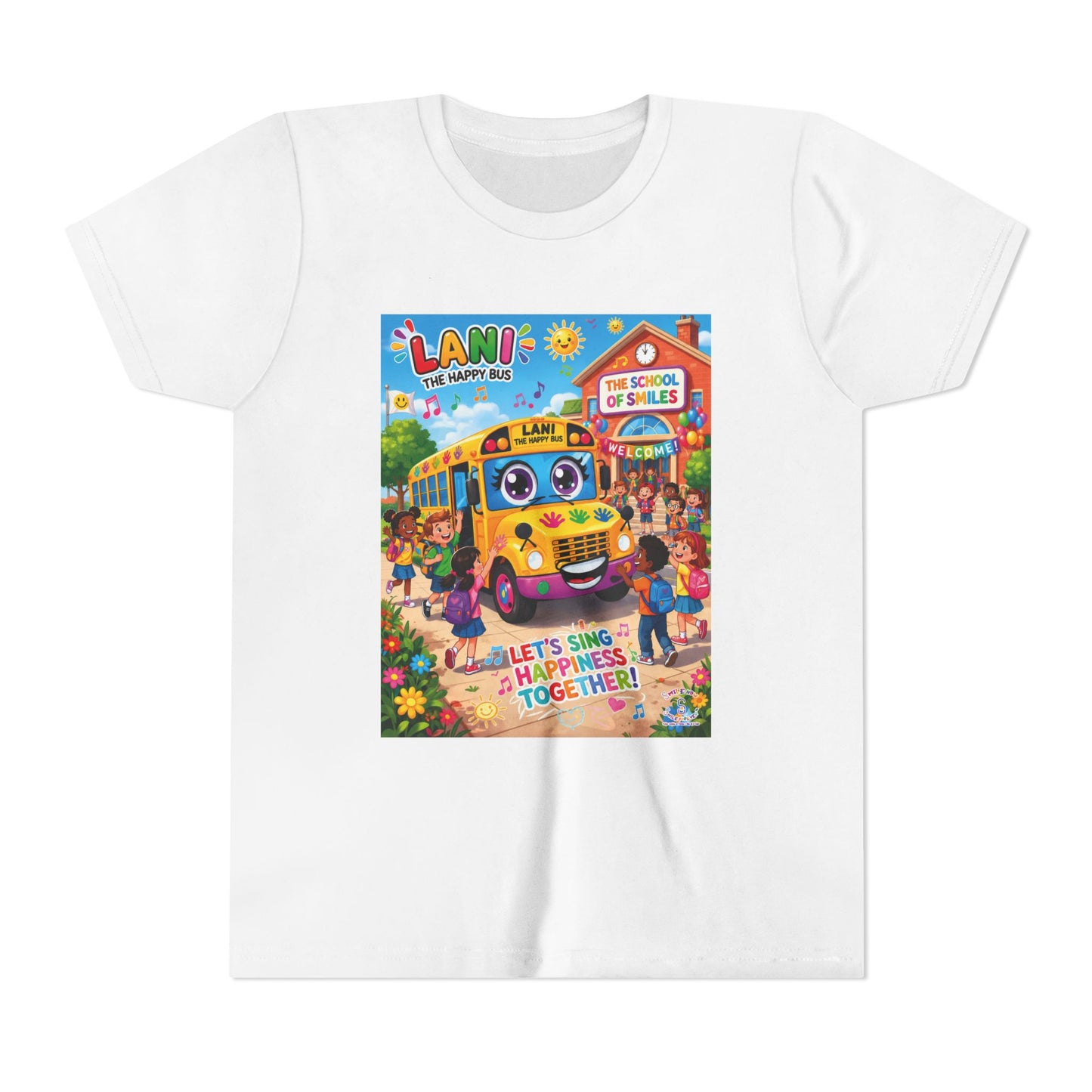 Lani™ Youth Short Sleeve Tee – "Let's Sing Happiness Together!" Graphic
