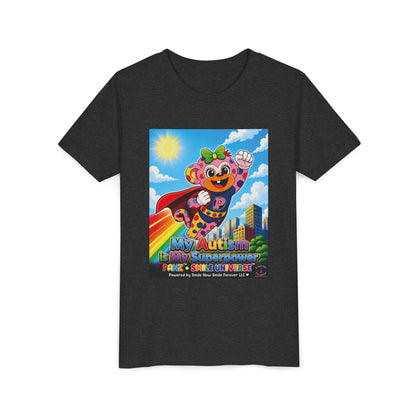 Panz™ Youth Short Sleeve Tee – "My Autism is My Superpower" Graphic | Smile Universe Collection