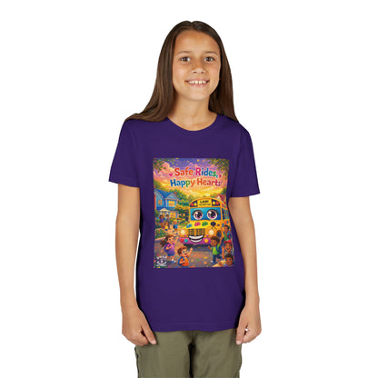 Lani™ Youth Short Sleeve Tee – "Safe Rides, Happy Hearts" Graphic