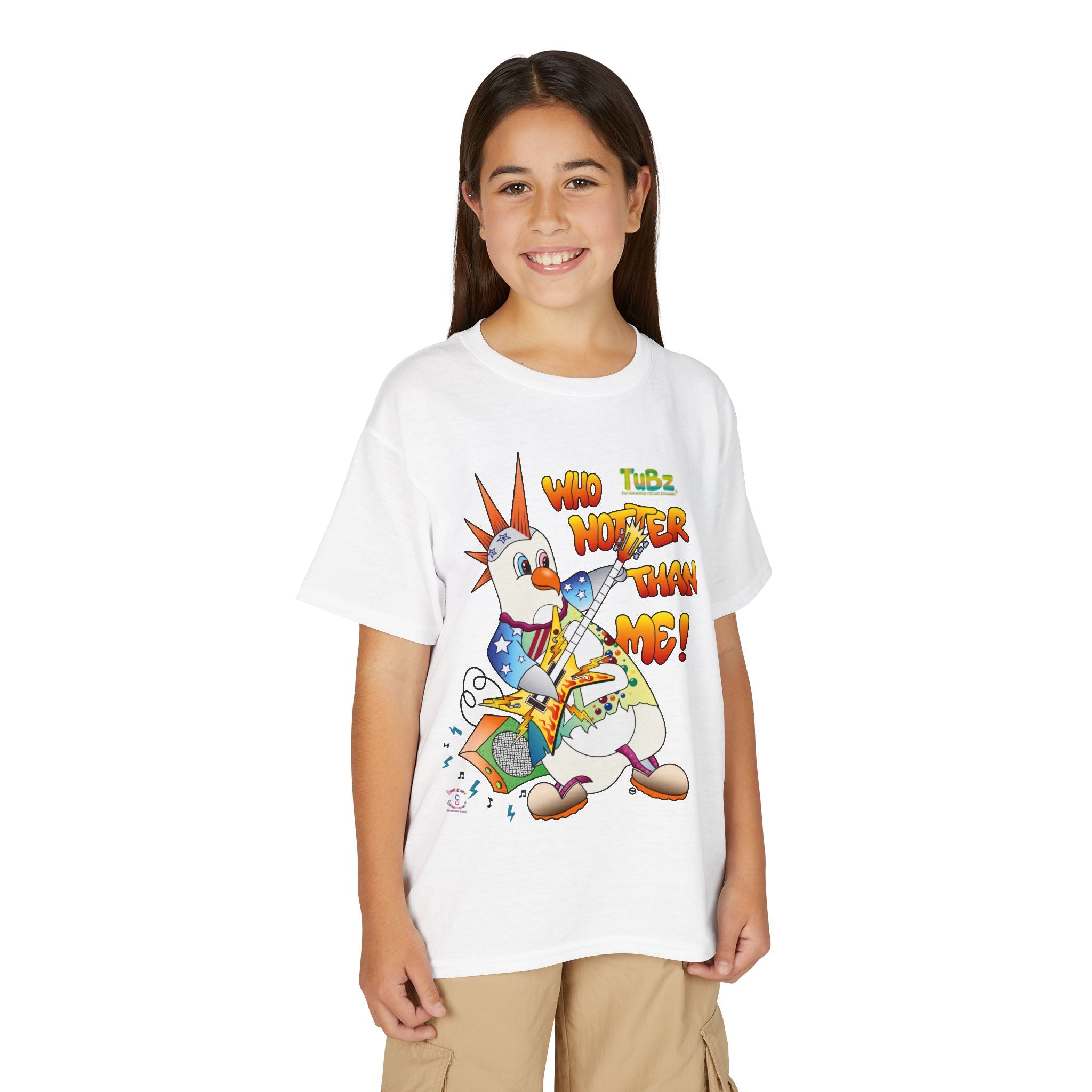TuBz™ Rockstar Kids T-Shirt - "Who Hotter Than Me!" Graphic Tee | Smile Universe TuBz4Kidz Collection