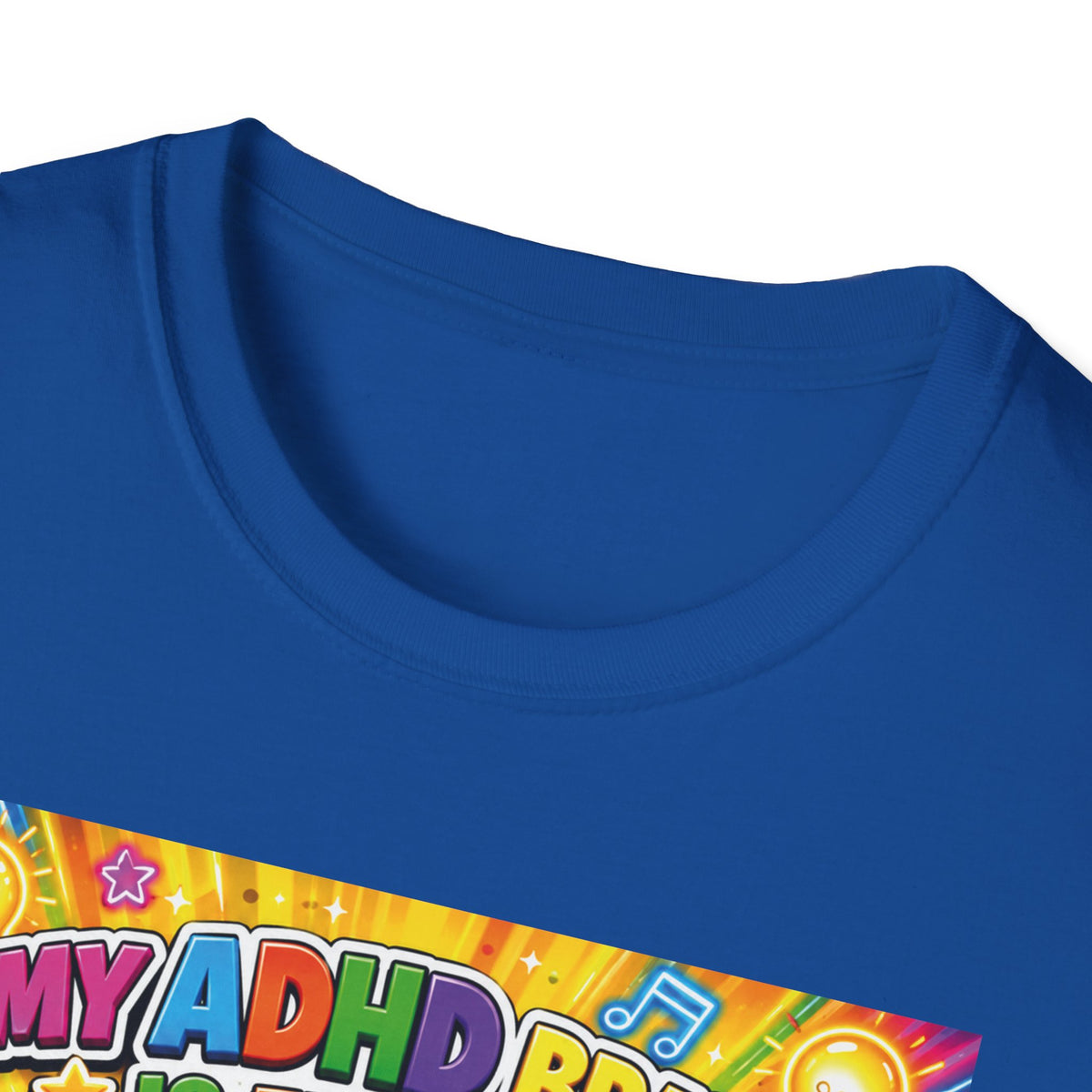 Potz™ Unisex Softstyle T-Shirt – "My ADHD Brain is Full of Brilliant Ideas!" Graphic Tee | Smile Universe Collection