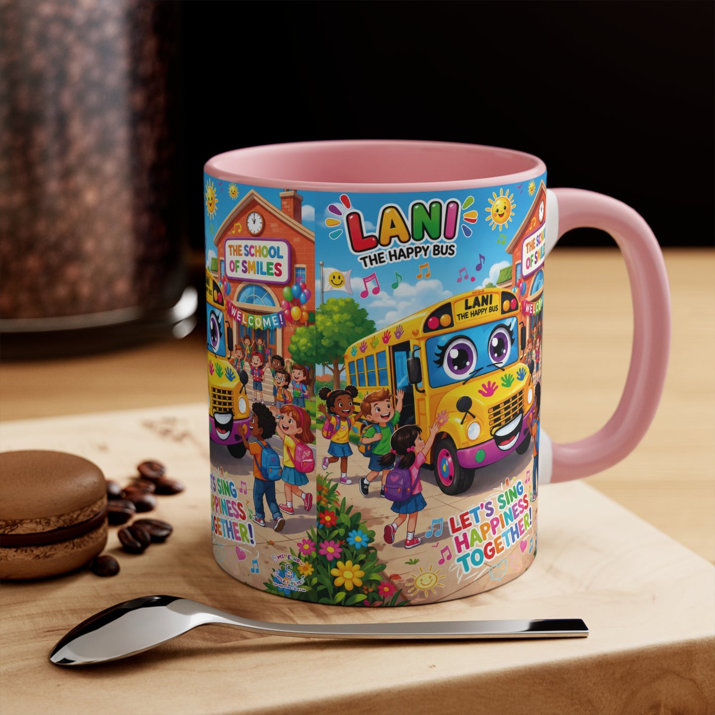 Lani™ Accent Mug – "Let's Sing Happiness Together!" Graphic