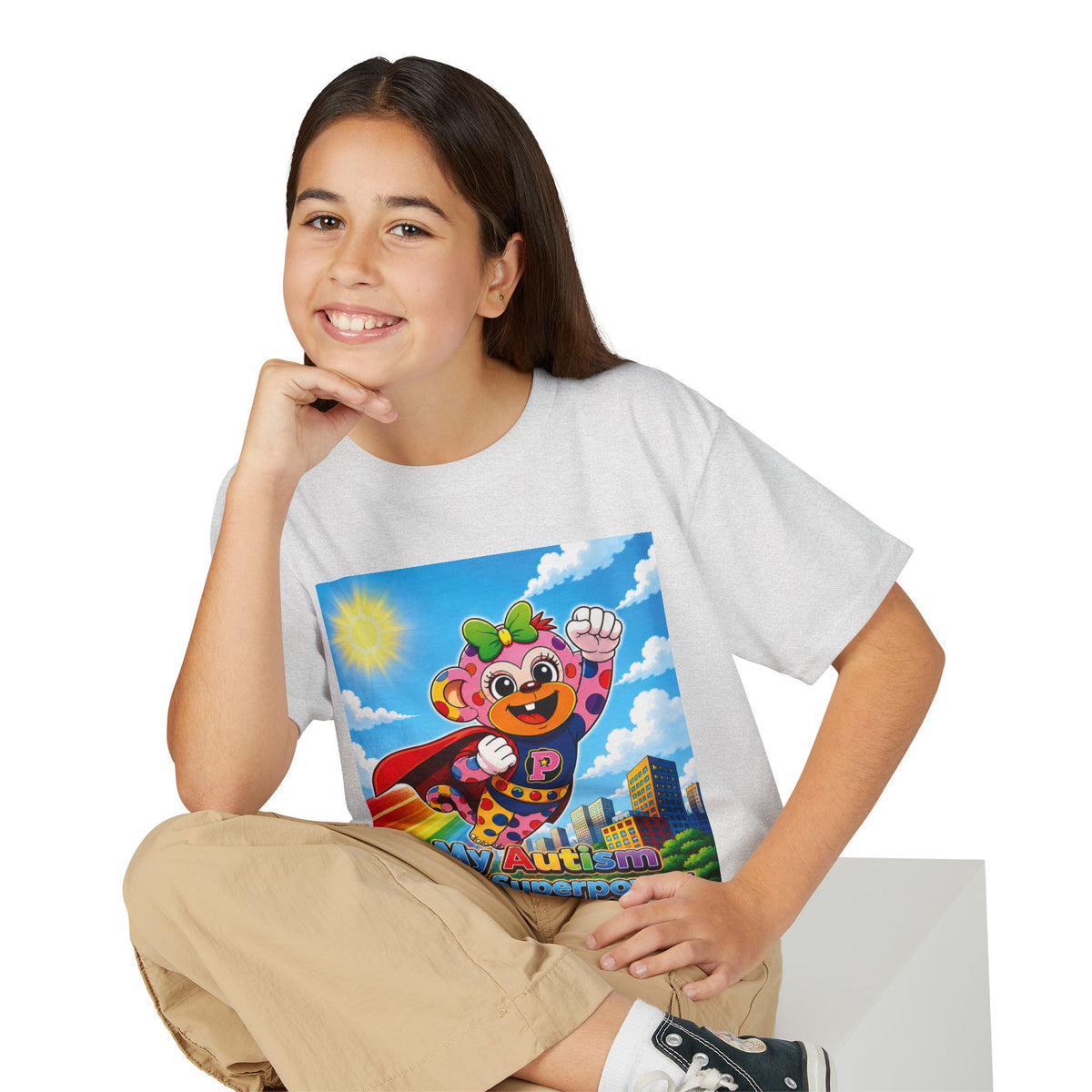 Panz™ Youth DryBlend® T-Shirt – "My Autism is My Superpower" Graphic | Smile Universe Collection