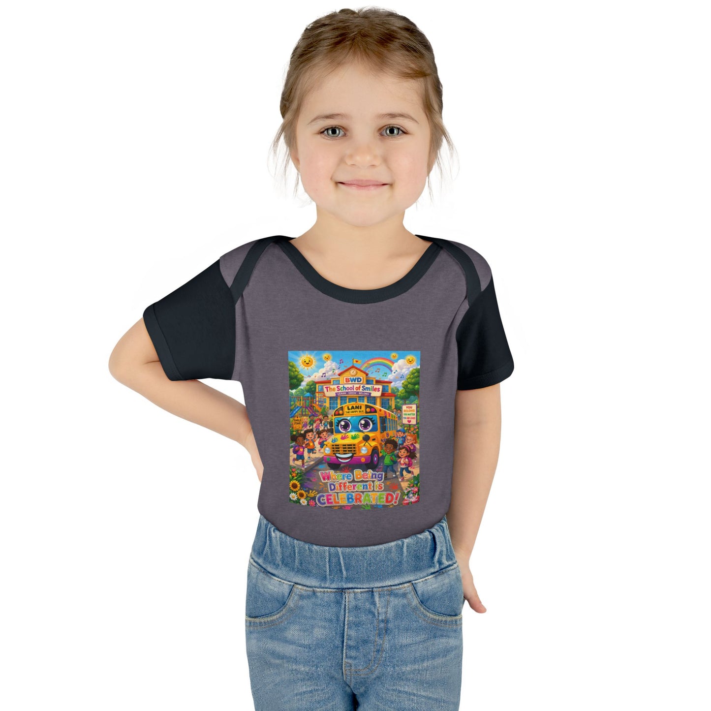 Lani™ Infant Baby Rib Bodysuit – "Where Being Different is CELEBRATED!" Graphic