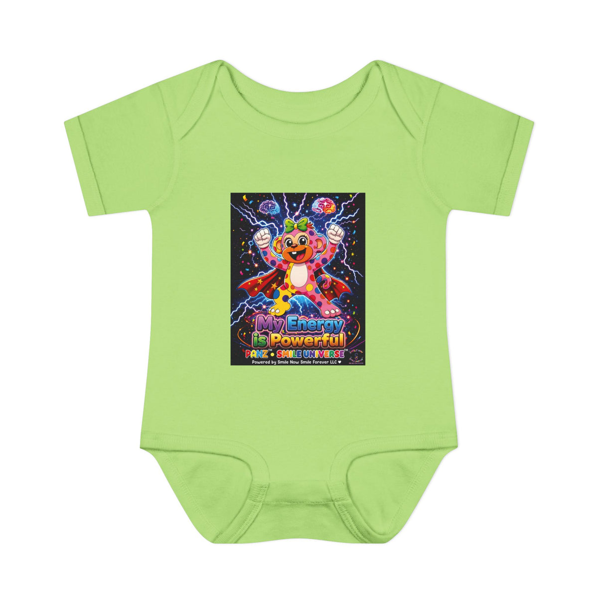 Panz™ Infant Baby Rib Bodysuit – "My Energy is Powerful" Graphic Onesie | Smile Universe Collection
