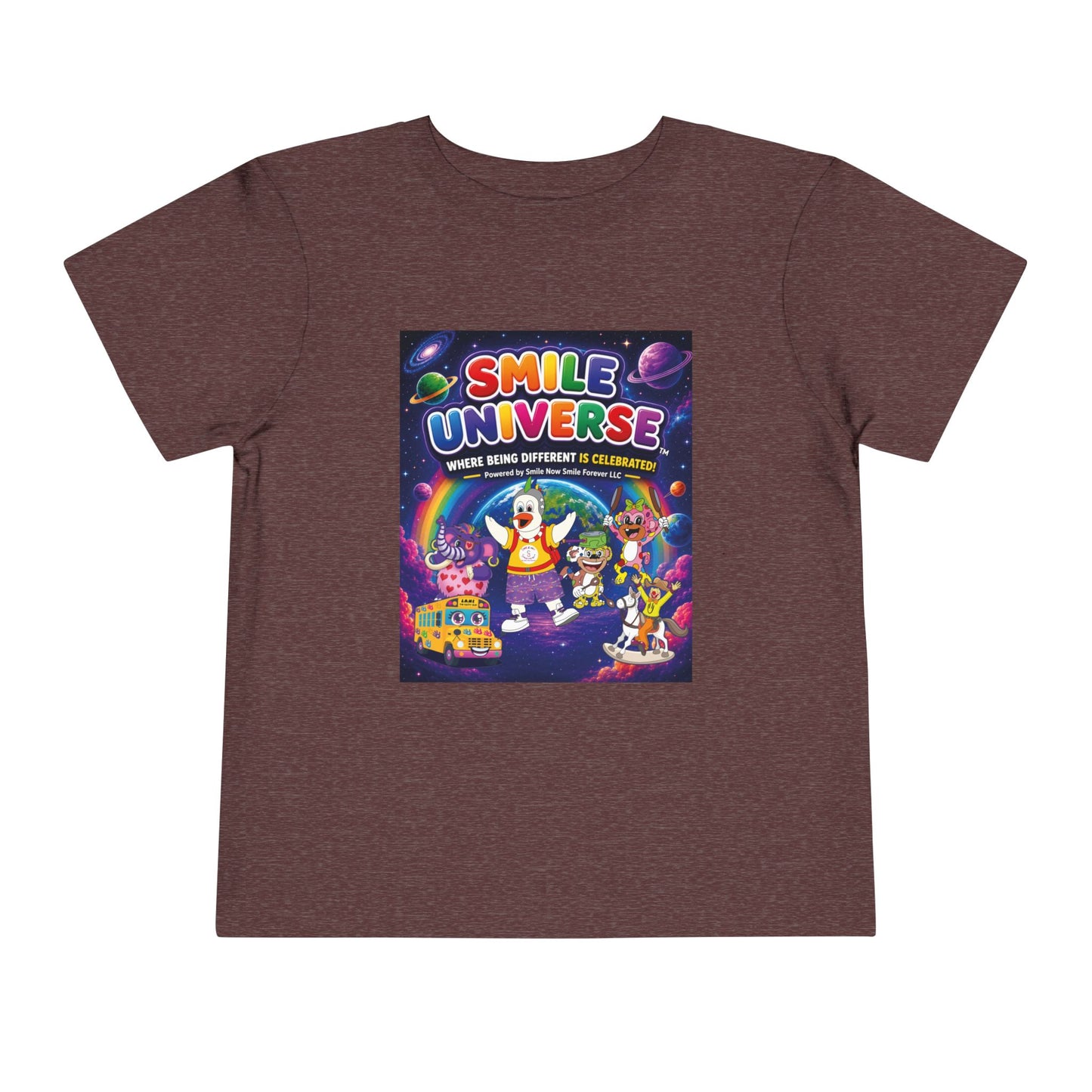 Smile Universe™ Toddler Short Sleeve Tee – "Where Being Different is CELEBRATED!" Graphic