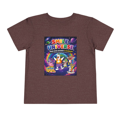 Smile Universe™ Toddler Short Sleeve Tee – "Where Being Different is CELEBRATED!" Graphic