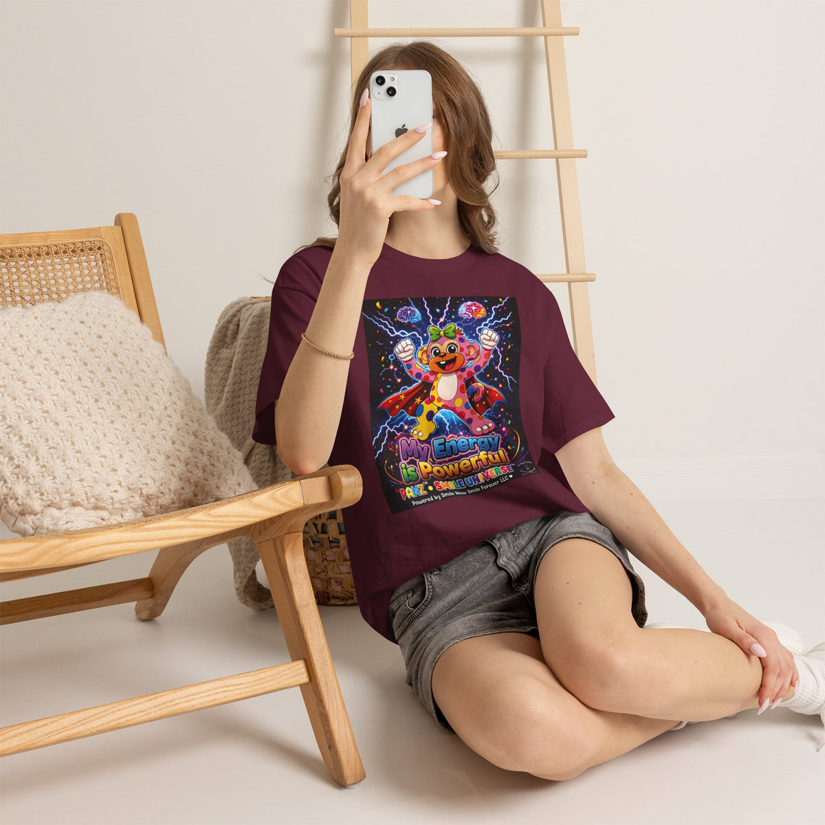 Panz™ Unisex Heavy Cotton™ Tee For Adult – "My Energy is Powerful" Graphic Tee | Smile Universe Collection