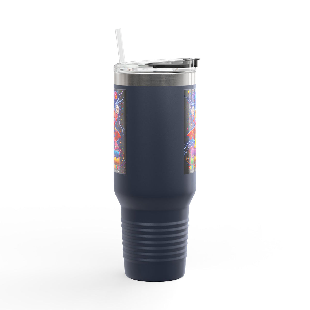 Panz™ Insulated Travel Mug 40oz – "My Energy is Powerful" Graphic Tumbler | Smile Universe Collection