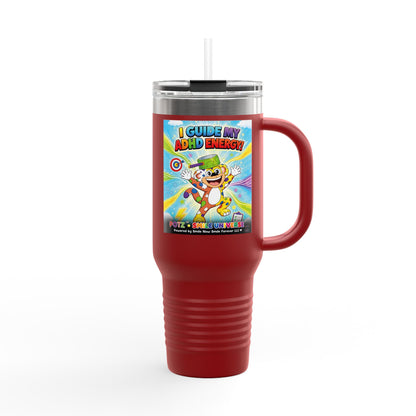 Potz™ Insulated Travel Mug 40oz – "I Guide My ADHD Energy!" Graphic Tumbler | Smile Universe Collection
