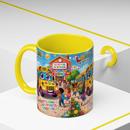 Lani™ Accent Coffee Mug (11oz & 15oz) – "Let's Sing Happiness Together!" Graphic