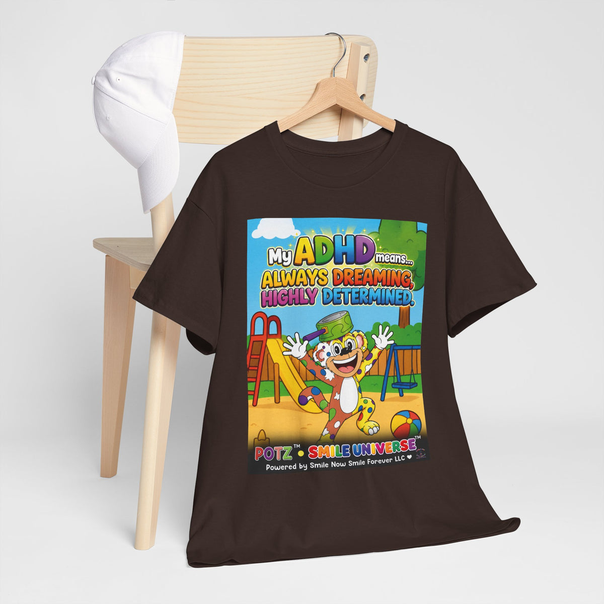 Potz™ Unisex Heavy Cotton™ Tee – "My ADHD Means Always Dreaming, Highly Determined" Graphic Tee | Smile Universe Collection
