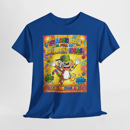 Potz™ Unisex Heavy Cotton™ Tee – "My ADHD Brain is Full of Brilliant Ideas!" Graphic Tee | Smile Universe Collection