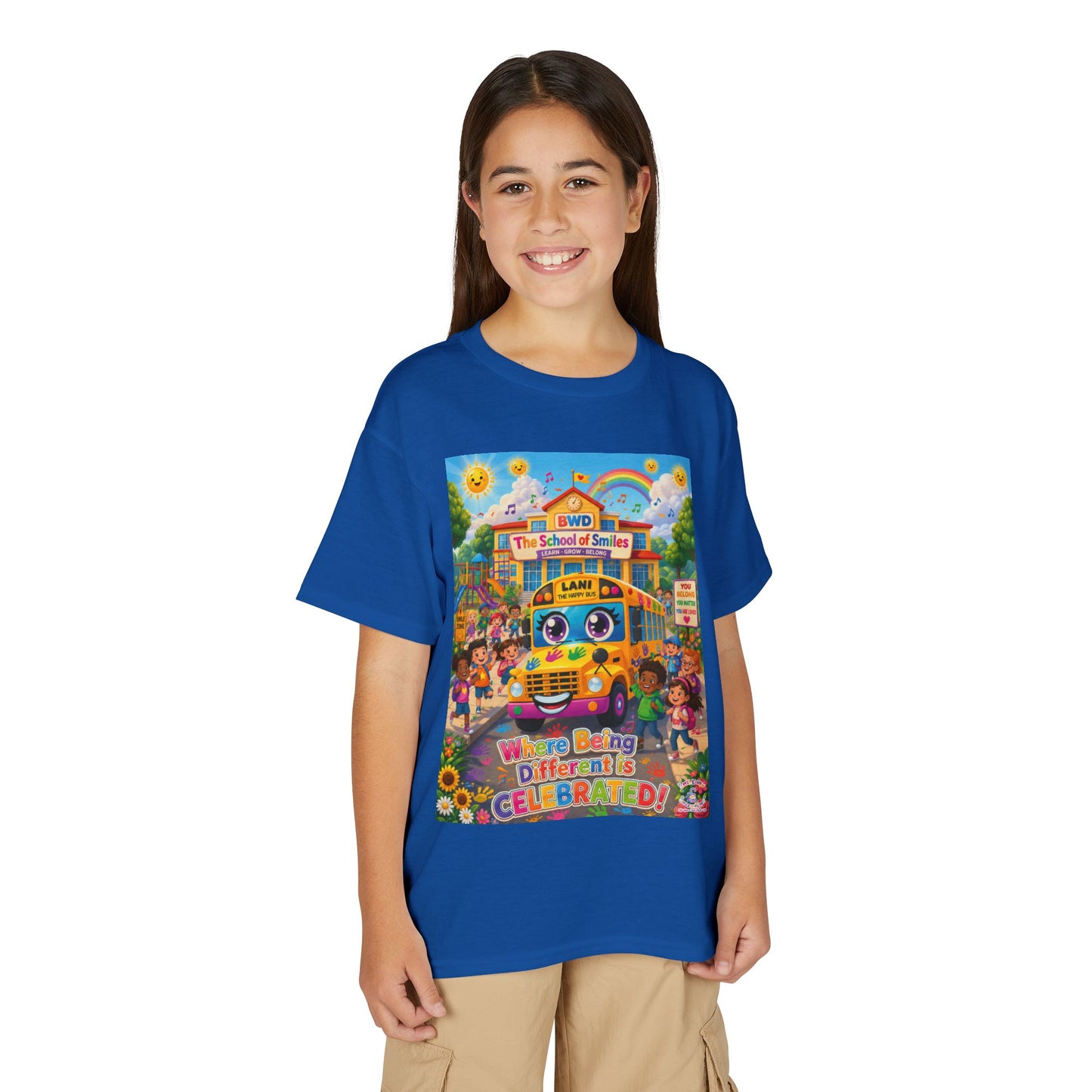Lani™ Youth DryBlend® T-Shirt – "Where Being Different is CELEBRATED!" Graphic Shirt