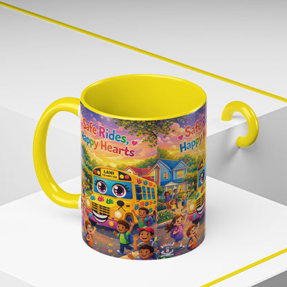 Lani™ Accent Coffee Mug (11oz & 15oz) – "Safe Rides, Happy Hearts" Graphic
